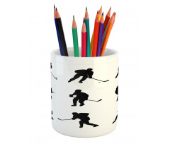 Black Player Silhouettes Pencil Pen Holder