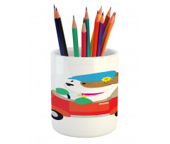 Puppy Driving Cap Pencil Pen Holder