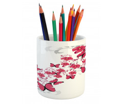 Flower Butterfly Pencil Pen Holder