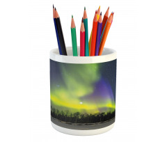 Aurora Borealis Forest Pencil Pen Holder