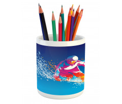 Colorful Snowboarding Man Pencil Pen Holder