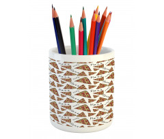 Doodle Art Style Slices Pencil Pen Holder