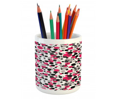 Retro Circle Dots Pencil Pen Holder