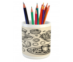 Nachos Croissant Tea Pencil Pen Holder