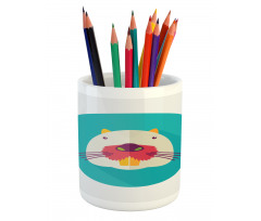 Cartoon Beaver Design Pencil Pen Holder