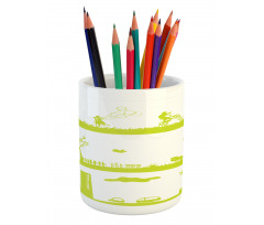 Landscape Pattern Pencil Pen Holder