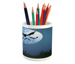 Cloud of Bats Flying Pencil Pen Holder