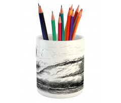 Hand Drawn Swan Design Pencil Pen Holder