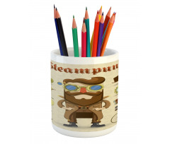 Hipster Gentleman Pencil Pen Holder