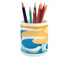 Huge Sea Waves Summer Pencil Pen Holder