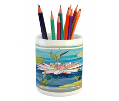 Stained Glass Lotus Pencil Pen Holder