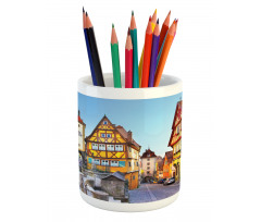 Colorful Street Houses Pencil Pen Holder