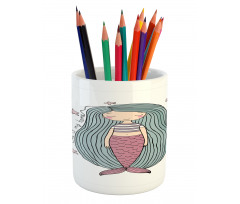 Sea is My Home Girl Pencil Pen Holder