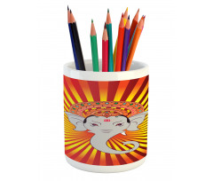 Retro Figure Mandala Pencil Pen Holder