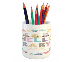 Hello Baby Owls Pencil Pen Holder