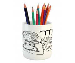 Angel with Bouquet Pencil Pen Holder