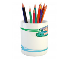 Cartoon Frame Girl Pencil Pen Holder