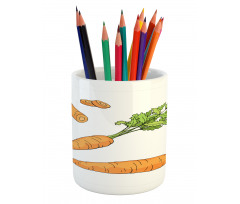 Carrot Pattern Pencil Pen Holder