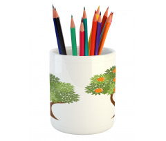 Trees with Leaves Pencil Pen Holder