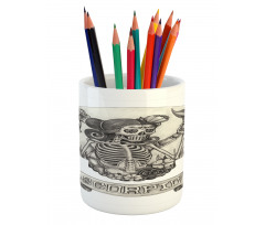 Skeleton Woman Pencil Pen Holder