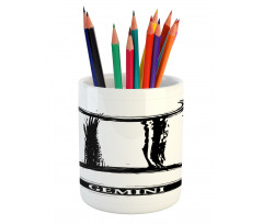 Grunge Brush Art Pencil Pen Holder