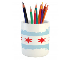 Buildings Flag Pencil Pen Holder