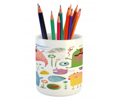 Alien Creatures Pencil Pen Holder