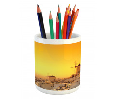 Sunset Santorini Vacation Pencil Pen Holder