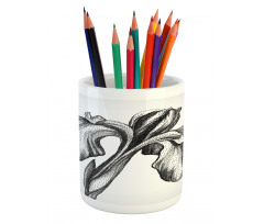 Dotwork Style Lily Bloom Pencil Pen Holder