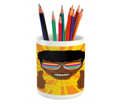 Hippie Man Positive Vibes Pencil Pen Holder