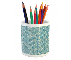 Damask Flowers Pencil Pen Holder