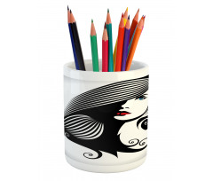 Abstract Glamor Woman Pencil Pen Holder