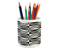 Checkered Curvy Pencil Pen Holder