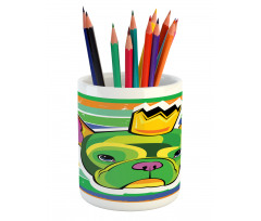 Crowned Dog Colorful Pencil Pen Holder