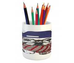 Cozy Hipster Winter Dog Pencil Pen Holder