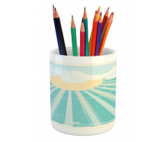 Sun Rays Clouds Pencil Pen Holder