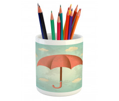 Vintage Cloudy Sky Pencil Pen Holder