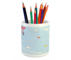 Balloons in Sky Pencil Pen Holder