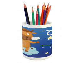 Bull on a Cloud Pencil Pen Holder