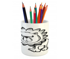 Sketchy Baby Lion Safari Pencil Pen Holder