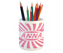 Retro Style Girls Name Pencil Pen Holder