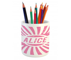 Pink Color Grunge Look Pencil Pen Holder