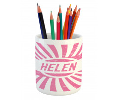 Weathered Letters Lines Pencil Pen Holder