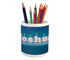 Candles Font Birthday Pencil Pen Holder