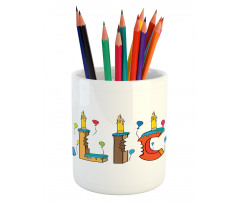 Colorful Girl Name Design Pencil Pen Holder