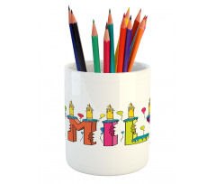 Colorful Cartoon Balloons Pencil Pen Holder