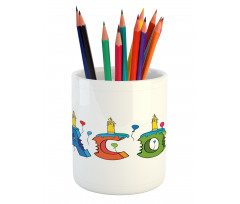 Colorful Name Pencil Pen Holder