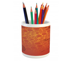 Traditional Nature Art Pencil Pen Holder