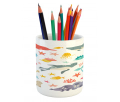 Colorful Ocean Animals Pencil Pen Holder