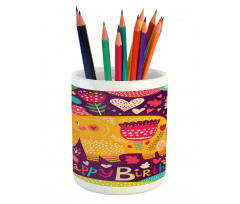 Doodle Birthday Animal Pencil Pen Holder